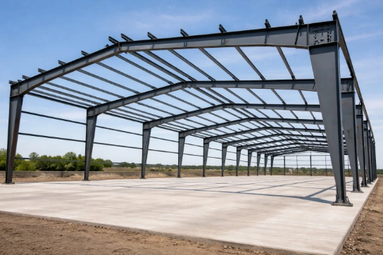 Pre engineered building primary steel frame with tapered columns and rafters